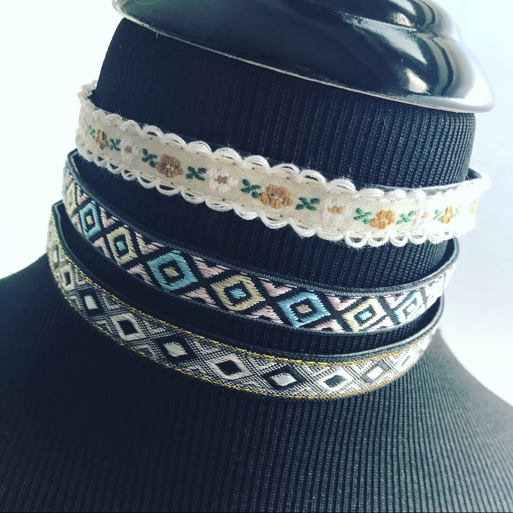 Geometric Leather Choker Necklace